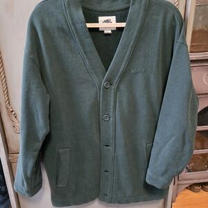Green Button-Up Cardigan